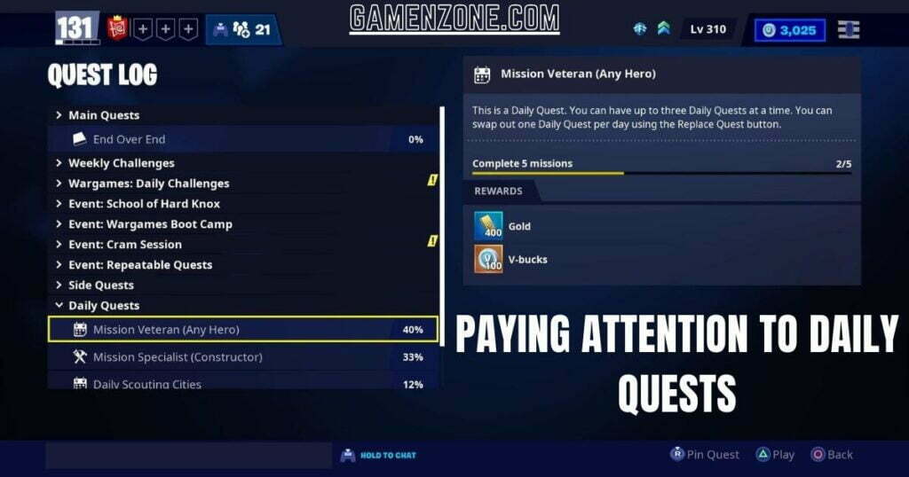 Paying Attention to Daily Quests